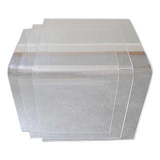 Vintage Acrylic Side Tables, 1970s, Set of 3 For Sale