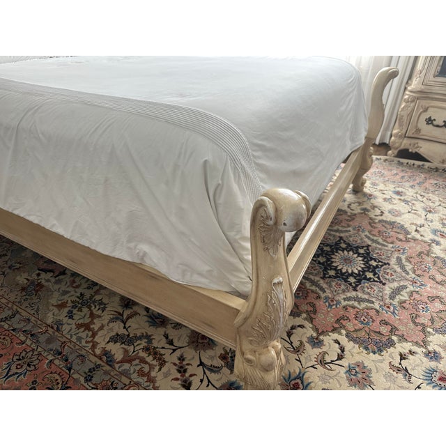 1990s French Design Queen Size Bed Frame For Sale In Houston - Image 6 of 6