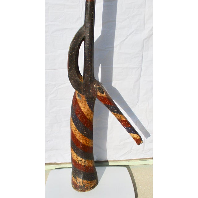 Wood Kurumba Adone Antelope Mask Large 6ft.4 In For Sale - Image 7 of 15