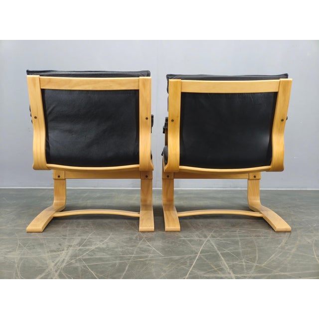 Leather Lounge Chairs attributed to Åke Fribytter for Nelo Kroken, 1960s, Set of 2 For Sale - Image 15 of 18