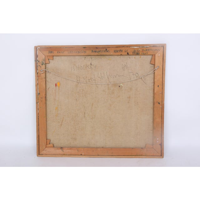 Steffensen Hans Voigt, Ishockey, 1970, Oil Painting on Canvas For Sale - Image 7 of 9