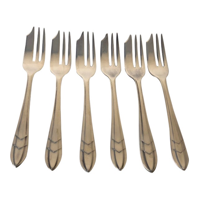 Midcentury Sheffield Silver Plate Dessert Forks S/6 Chairish