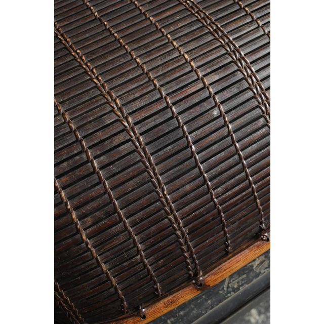 Mid 20th Century Old Southeast Asian Basket / Bamboo and Bark Weave / Wall-Hanging Object For Sale - Image 13 of 16