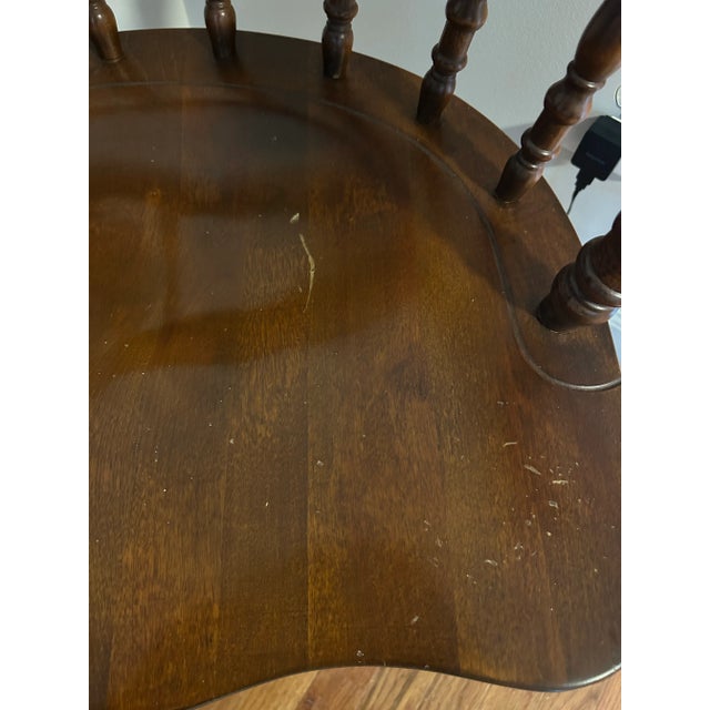 Mid 20th Century \S. Bent Bros. Solid Maple Colonial Pub Style Dining Captain Arm Chair For Sale - Image 4 of 5