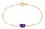 Amethyst East-West Oval Bracelet | Dainty Gold Chain Bracelet | Gemstone Solitaire Minimalist Daily Wear Bracelet For Sale