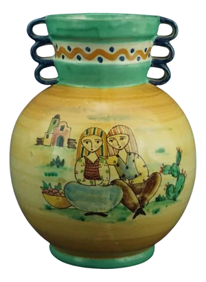 Early 1900s Century Art Deco majolica vase by Matteo Di Lieto Amalfi, Italy