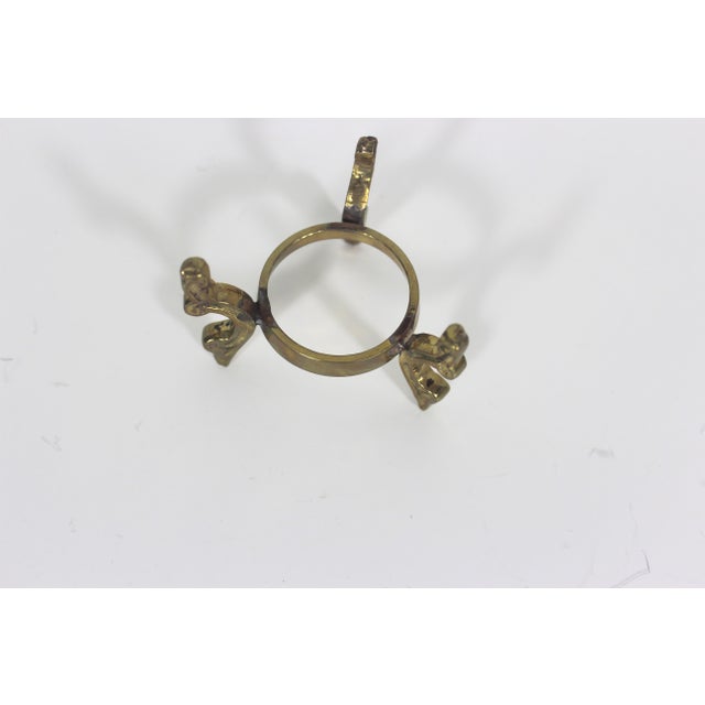 Vintage Brass Egg Display Stand Base, Pedestal, Holder For Sale - Image 6 of 8