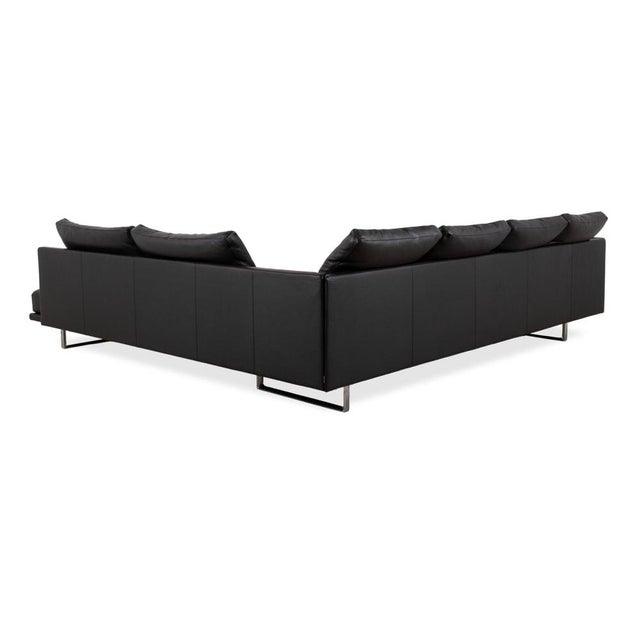 Prime Time Corner Sofa in Black Leather and Chrome from Walter Knoll / Wilhelm Knoll For Sale - Image 17 of 18