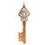 Elegant 18K rose gold key pendant featuring intricate hollowed-out carving on the bow, showcasing fine vintage-inspired...