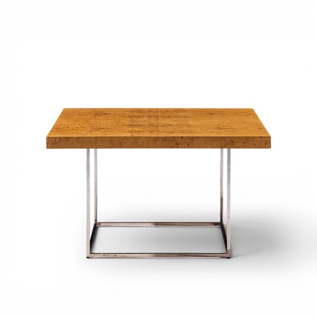 Mid 20th Century Milo Baughman for Thayer Coggin Style Mid Century Burlwood and Chrome Side Tables - Pair For Sale - Image 5 of 11