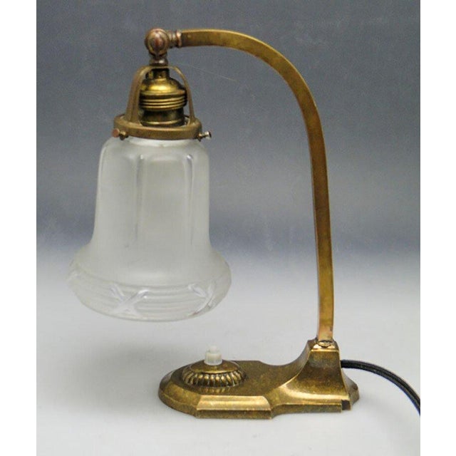Art Nouveau Night Lamp in Glass and Metal, Germany, 1900s For Sale - Image 9 of 9