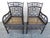 Pair of vintage ebonized bamboo armchairs in the Brighton Pavillion or Chinoiserie style, c.1950’s A good looking pair of...