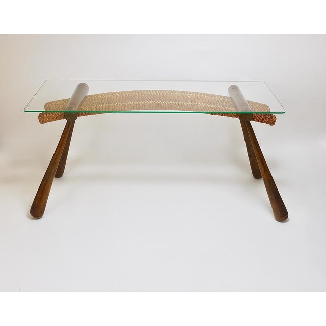 Mid-Century Coffee Occasional Side Table in Maple & Rope by Max Kment, Austria, 1950s For Sale - Image 3 of 18