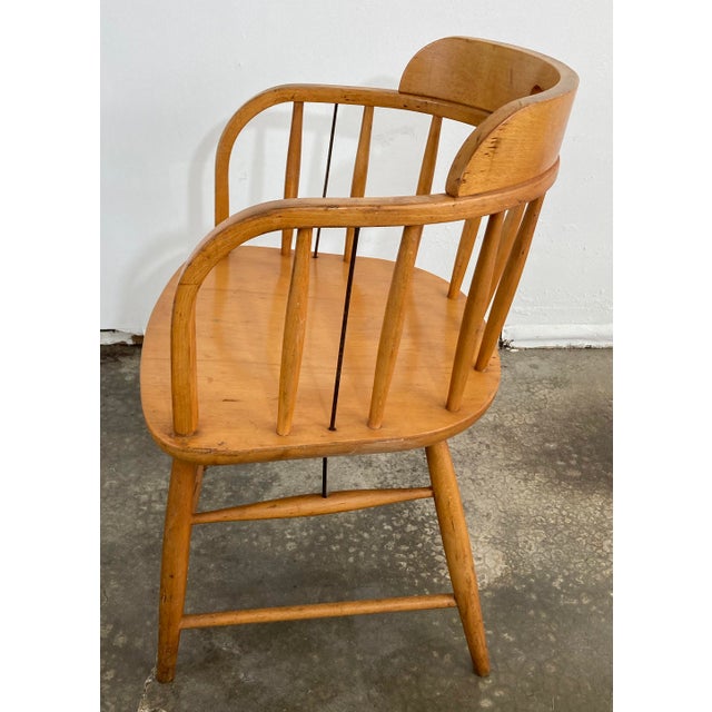 Mid 20th Century Vintage MCM Wood Bankers Chair For Sale - Image 5 of 12