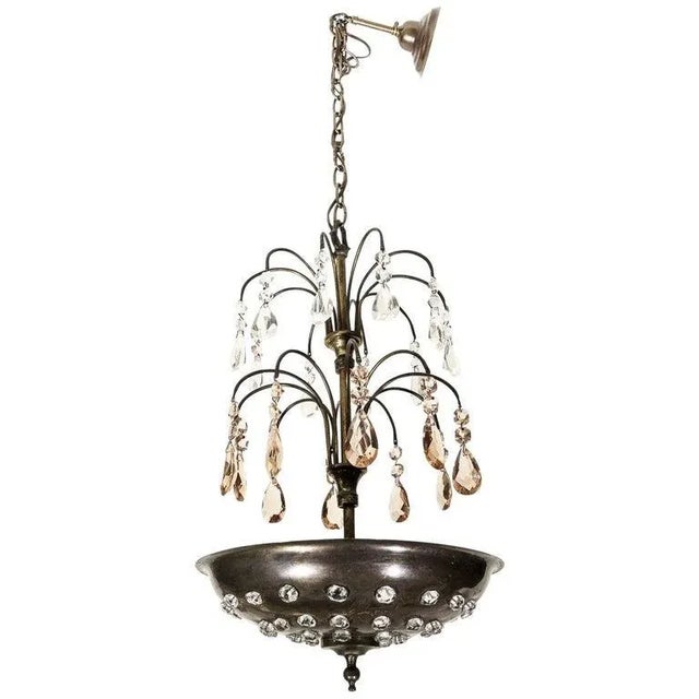 Maison Jansen Attrib "Fountain" Chandelier Art Deco For Sale - Image 13 of 13