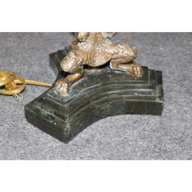 1990s Maitland Smith French Empire Style Solid Bronze Table Lamp For Sale - Image 5 of 9