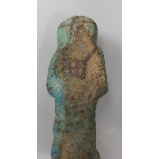 1000-500 Bce Egytpian Turquoise Faience Pottery Ushabti Figure For Sale - Image 10 of 12