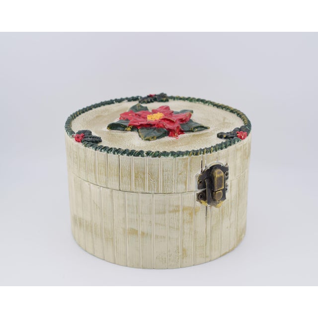 Rustic Wooden Box With Medalion Christmas Ornament ‘Noël’ For Sale - Image 3 of 7