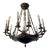 French Empire Chandelier | 12-Arm Bronze & Black Tole | Circa 1900–1930s For Sale