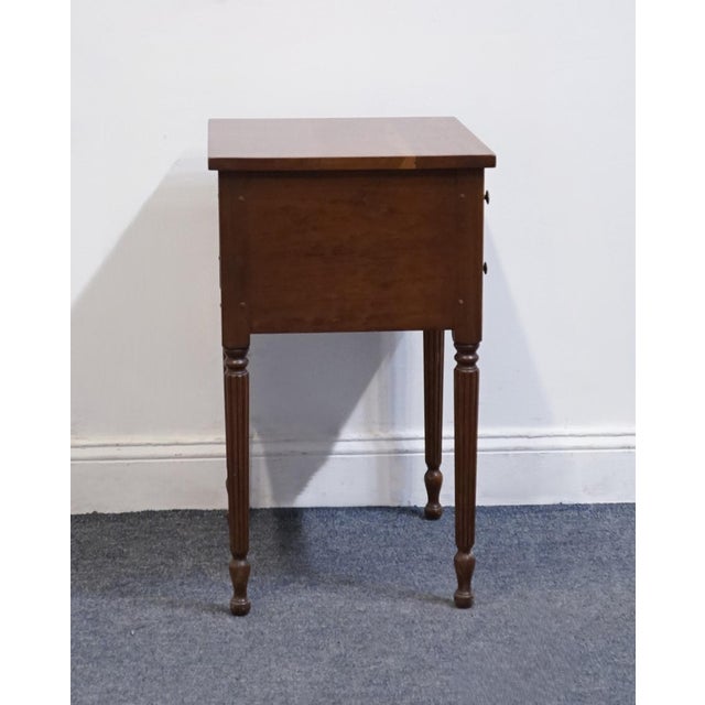 Stickley Furniture Solid Cherry Traditional Sheraton Style 19" Two Drawer Nightstand For Sale - Image 12 of 12