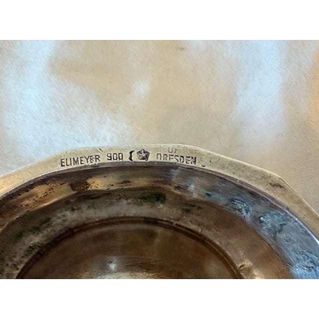 Metal Early 19th Century Pair of Heavy Antique Moritz Elimeyer Dresden Silver Salt & Pepper Trenchers/Cellars For Sale - Image 7 of 7