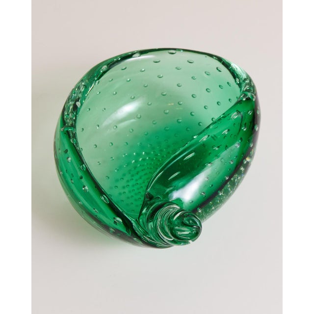 Green Murano Bullicante Shell Bowl For Sale - Image 9 of 16