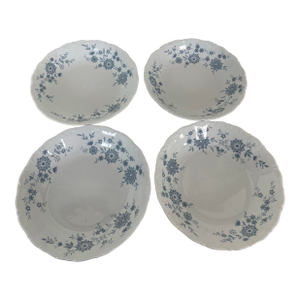 Christina Bavarian Blue Porcelain Dessert Bowls, Set of 4 – West Germany
