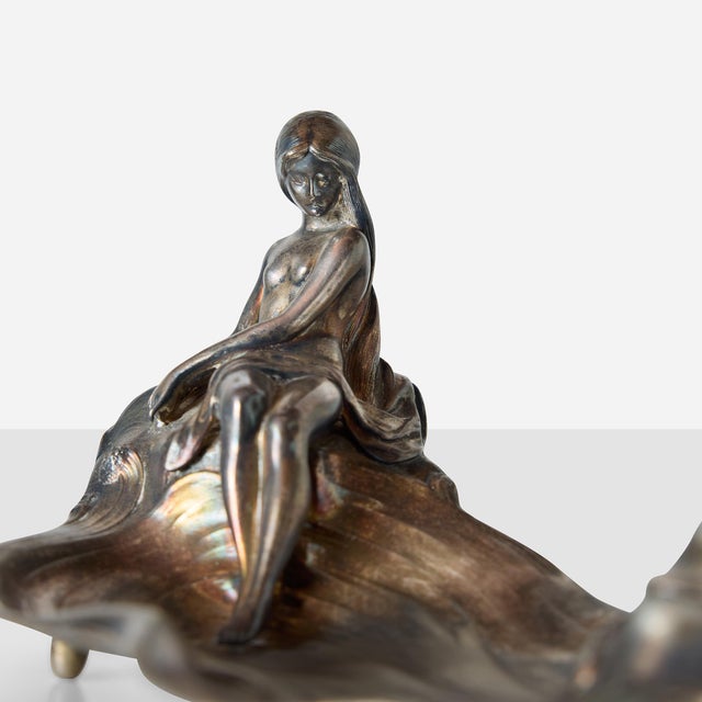 1900 - 1909 1900s WMF Art Nouveau Inkwell With Reclining Figure For Sale - Image 5 of 12