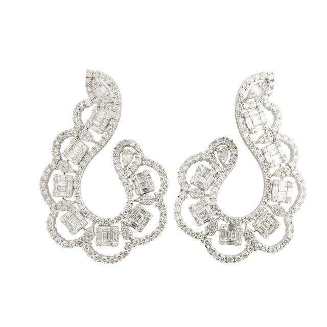 Natural diamond 5.65cts earring in 14k gold For Sale - Image 4 of 18