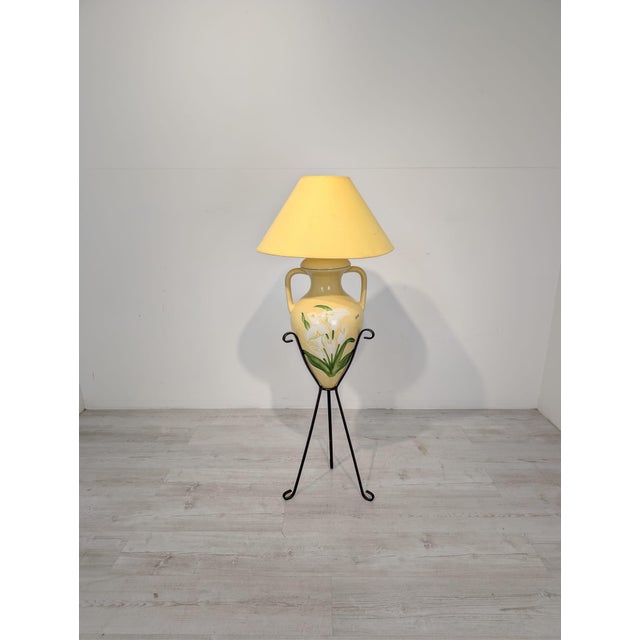 Vintage Ceramic Orange Floor Lamp, 1980s For Sale - Image 14 of 18