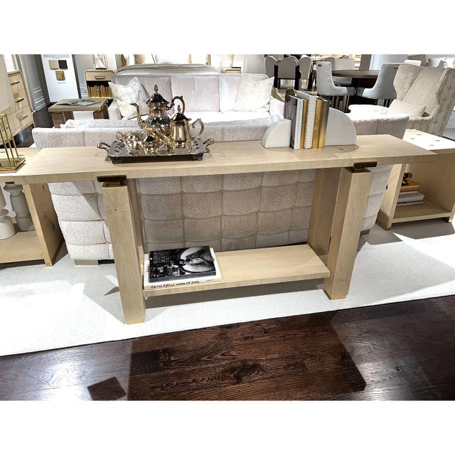 Hollywood Regency Minimalist Console – Light Finish For Sale In Greensboro - Image 6 of 6