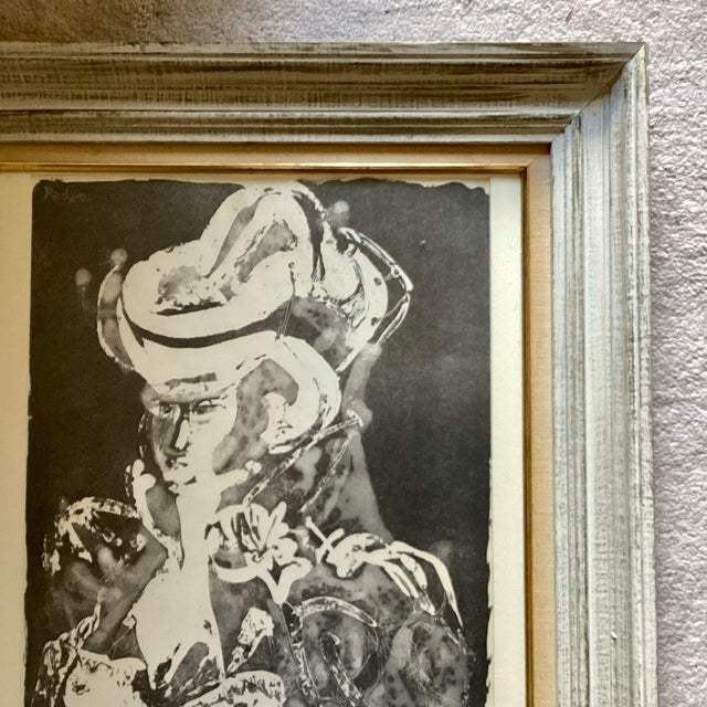 1950s Vintage Bernard Reder Wood Cut, Portrait of Marie Antoinette, Hand Signed For Sale - Image 5 of 9