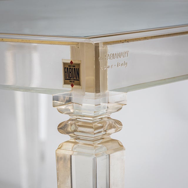 Plastic Square Acrylic Glass Coffee Tables from Fabianart, Rome, Italy, Late 20th Century, Set of 2 For Sale - Image 7 of 8