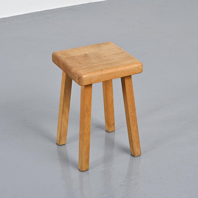 Vintage Pine Stool, France, 1980s For Sale - Image 6 of 12