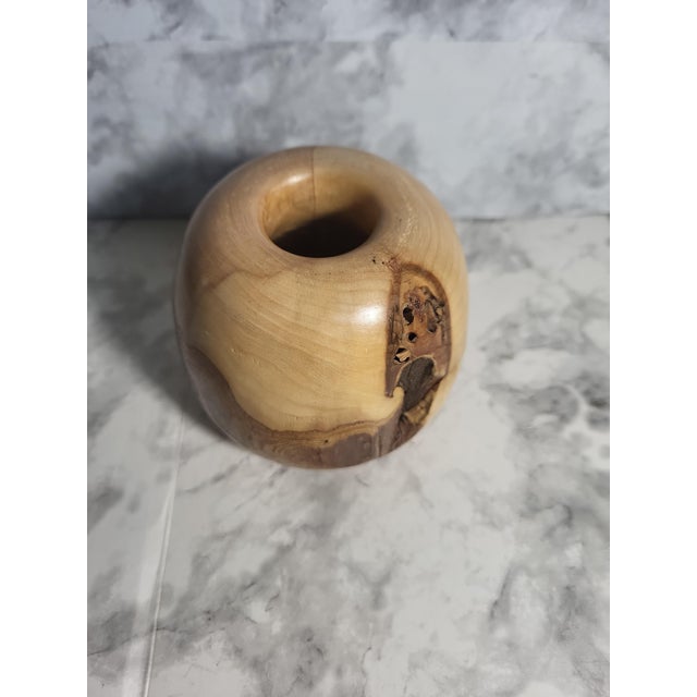 Elder Burlwood Bud Vase Hand Turned Box Sculpture Wood Home Accent Office For Sale In San Francisco - Image 6 of 8