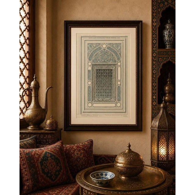 Paper Alexandre M. Raymond, Green Mosque Window with Arabesques, 1924, Paper For Sale - Image 7 of 9