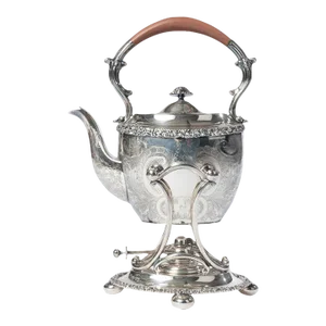 Antique English Silverplated Tilting Tea Kettle