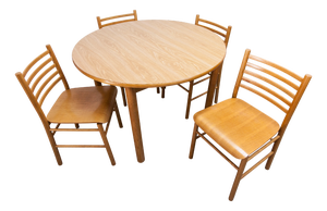 Danish Convertible Round Table and Matching Chairs, 1980, Set of 5