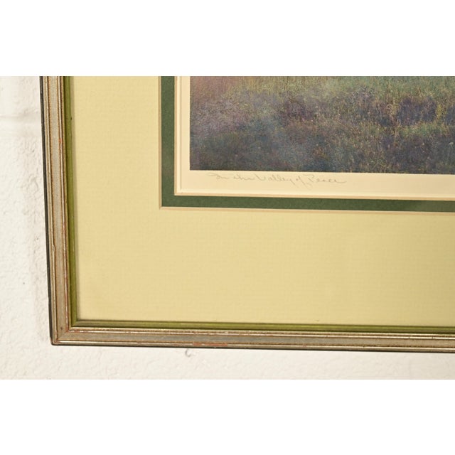 Green J. Hohenberger Original Artist Signed "In the Valley of Peace" Framed Lithograph For Sale - Image 8 of 13