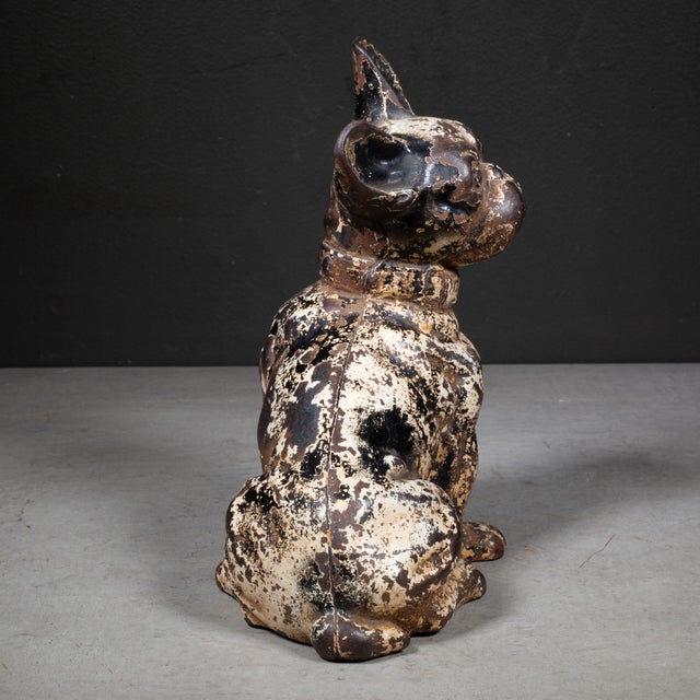 French Cast Iron French Bulldog Doorstop by Hubley c.1910-1940 For Sale - Image 3 of 7
