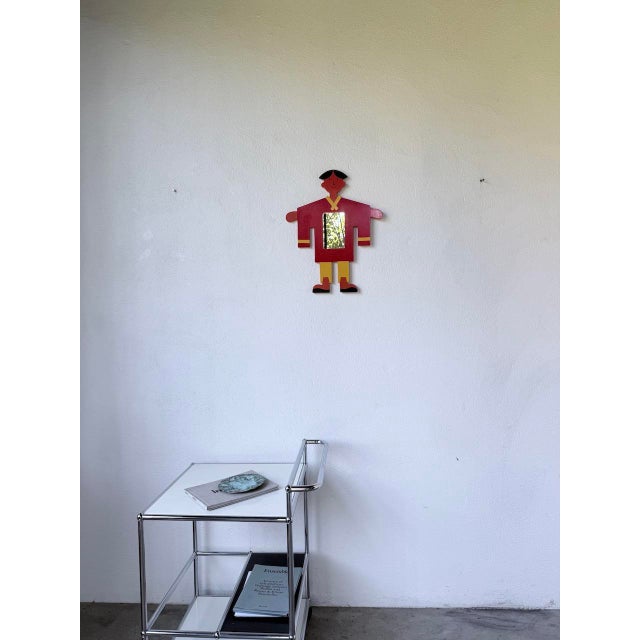 1980s Childrens Mirror with Painted Wooden Figure, 1980s For Sale - Image 5 of 18