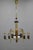 This impressive 1930s art deco chandelier from czechoslovakia showcases a bold interplay of polished brass, black galvanic...