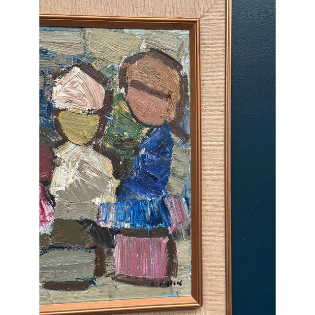 Gösta Flack, Family, 1960s, Oil Painting on Canvas, Framed For Sale - Image 4 of 11