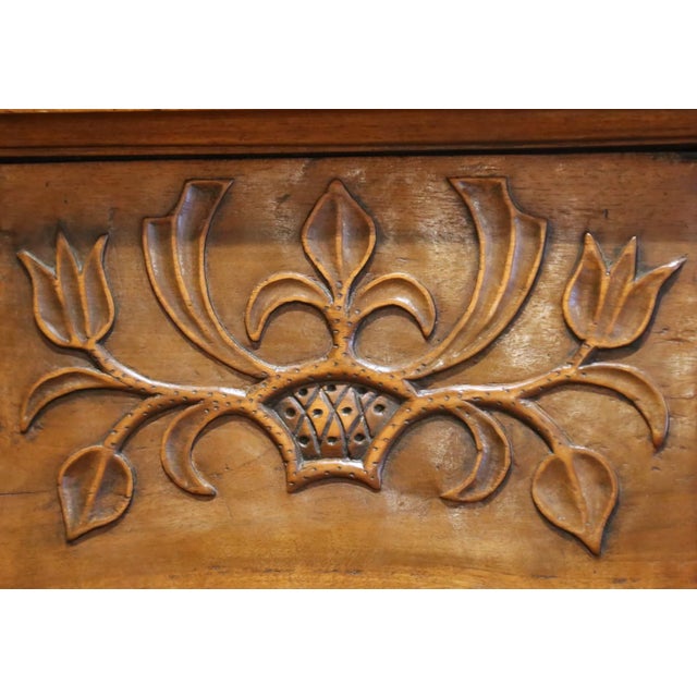 Mid-18th Century French Louis XV Carved Walnut Tall Case Clock From Lyon For Sale - Image 11 of 18