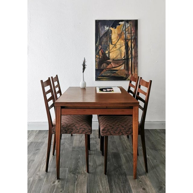 Mid-Century Dining Chairs and Table in Teak, 1960s, Set of 5 For Sale - Image 4 of 18