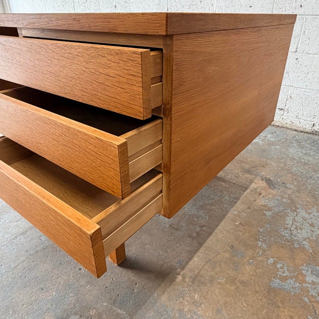 Danish Mid Century Modern Oak Executive Desk With Bookshelf Back, 1960s - In the Manner of Kai Kristiansen For Sale - Image 10 of 11