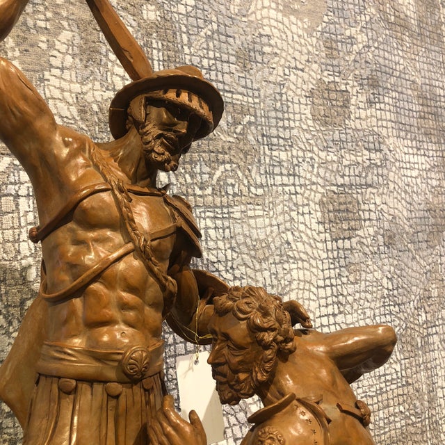 1940s Terra Cotta Warrior Statue Signed by Artist. - Table Top - Circa 1940 For Sale - Image 5 of 12