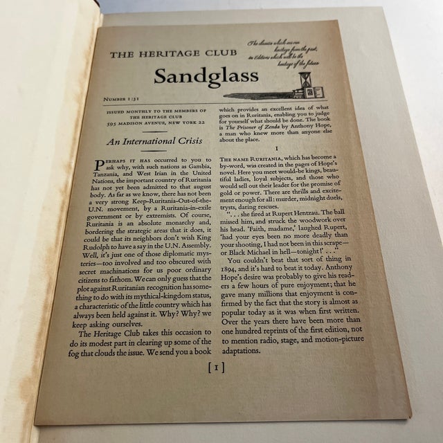 1966 Heritage Press, specially printed for Macy's, New York. The Prisoner of Zenda by Anthony Hope. Illustrated by Donald...