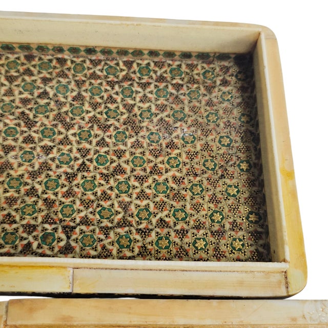 Khatam Marquetry Jewelry Box Fine Micro Mosaic Inlay Handcrafted 5.5" For Sale - Image 11 of 11