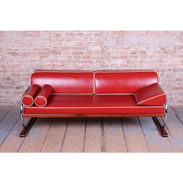1930s Czech Bauhaus Sofa attributed to Robert Slezák, 1930s For Sale - Image 5 of 18